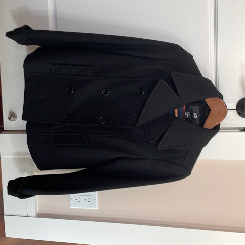 H&M dark black/blue coat